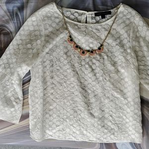 Tommy Hilfiger White Dotted Sheer Top